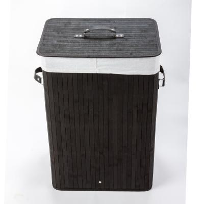 China Eco-friendly CLASSIC Bamboo Laundry Basket Dirty Clothes Storage Basket With Lid Liner And Handles for sale