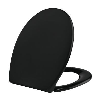 China Luxurious Slim Toilet Seats Slow-End Shape Toilet Seat Black Soft Toilet Seat U End for sale