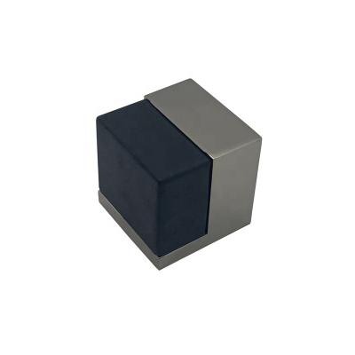 China Durable Zinc Alloy Square Door Floor Stopper With Rubber Bumper for sale