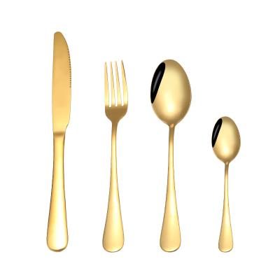 China Amazon Viable Hot Sale Bulk Gold Plated Stainless Steel Cutlery Set, Kitchen Fork Spoon Knife Cutlery for sale