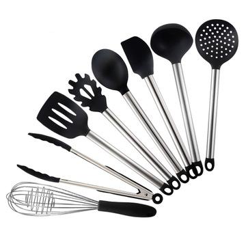 China Safe Stainless Steel Dishwasher Kitchen Finishing Kitchen Accessories Viable Mirror Kitchen Utensil With Ceramic Handle for sale