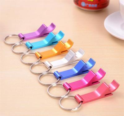 China Durable Convenient Colorful OEM Logo Aluminum Alloy Pocket Bottle Opener With Key Chain for sale