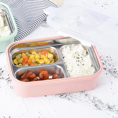 China Sustainable Microwave Heated 2 Rack Plastic Bento Lunch Box With Lock for sale