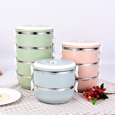 China 3 Layers Heatable Stainless Steel Lunch Box Leakproof Lunch Container With Silicone Seal Ring for sale