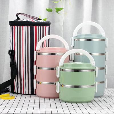 China Stainless Steel Bento Box Thermal Food Container Heatable Stackable Bowl for sale