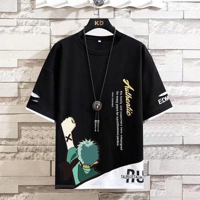 China Fashion Solid Color Half Sleeve Shirt Clothing Shirt Short Loose Bottom Round Collar Short Sleeve T-shirt Men for sale