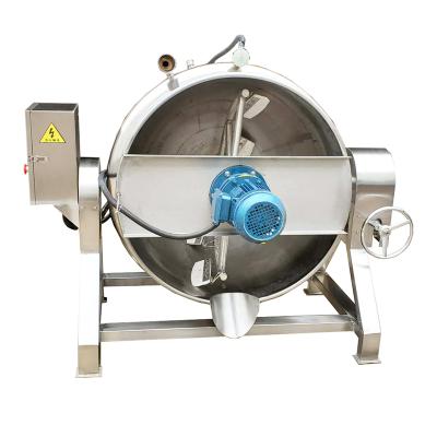 China Meat processing plant manufacturers directly supply sandwich cooking pot sauce cooker wok sandwich automatic stirring pot for sale