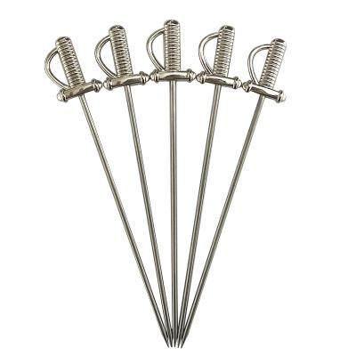 China Sustainable Reusable 304 Stainless Steel Martini Picks Metal Cocktail Picks Pineapple Shape for sale