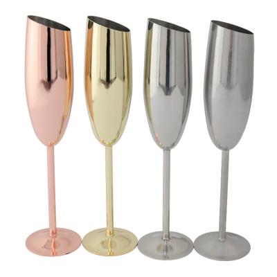 China Viable high quality factory hot sale stainless steel champagne flute glass metal cup tool bar factory Amazon direct sales for sale