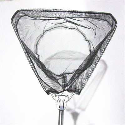 China Triangular Folding Aluminum Fishing Net 3 Sections Landing Fish Carp Mini Aluminio Malla Y Extension Pole Green Handle for sale