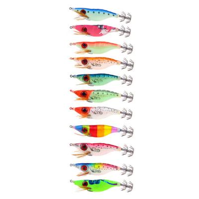 China Attract Fish Luminous Night Jigging Hook Baits Fishing Octopus Squid Saltwater Hook Baits Artificial Hard Fishing Lure for sale