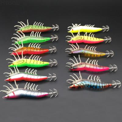 China Light Green Squid In The Dark To Lure Luminous Lure Shrimp Squid Fishing Big Fish PESCA Jig Lure Fishing Jig Head Hook Lures 3D Eyes For Fishing Tackle for sale