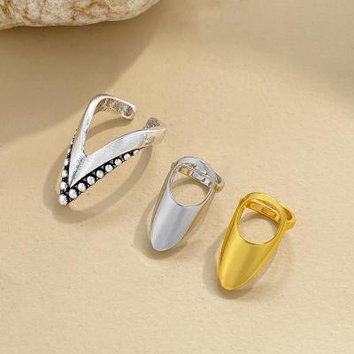 China TRENDY Nail Ring Adjustable Qunique Silver Nail Rings Fashion Witness Finger Tip Retro Jewelry Opening Women for sale