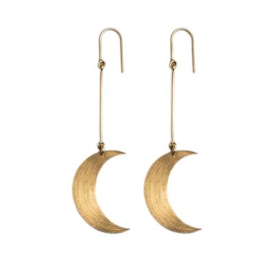 China FASHIONABLE Gold Plated Crescent Moon Long Moon Earrings Drop Earrings For Women Fashion Sliver Plated Brand Jewelry for sale