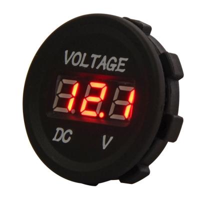 China Long Life And Exquisite Design 12V Digital Panel Red Led Thermostatic Plug In DC 12V Car Running Digital Voltmeter for sale