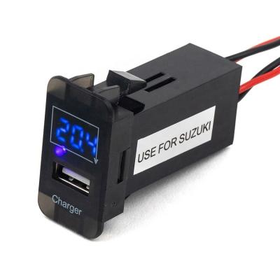 China Exquisite Design 12V Multi Blue LED Display Digital Voltmeter Android Power Bank Mobile Phone Laptop Charger Socket For Suzuki Motorcycle for sale