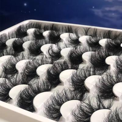 China 2021 Thick Bestselling 3d Crisscross Mink Eyelashes Free Printing Your Logo 25mm Mink Fluffy Lashes for sale