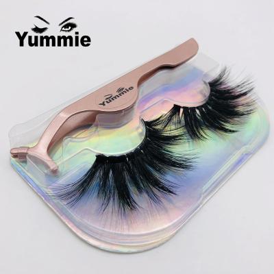 China OEM Thick Luxury Box For Eyelashes Faux Fur 9D Mink Half Lashes, Custom Mirror Case Accept Premade Lashes for sale