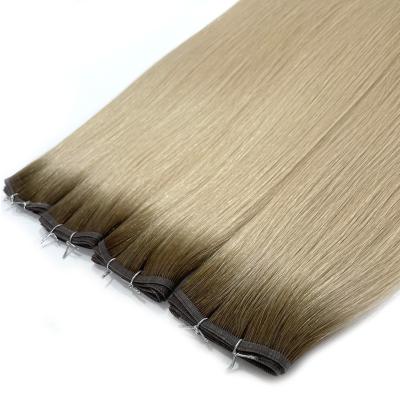 China 100% Pure Virgin Hair Double Drawn Invisible Hot Selling Remy Hair Extensions Seamless Weft Human Hair Flat Weft Extensions for sale