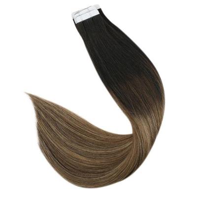 China Pure virgin hair ombre color size quality hair extension tape in hair extensions for sale