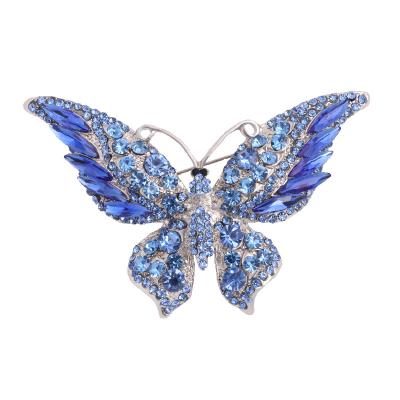 China New Fashion ALLOY Gold Thin Layer Brooch Crystal Rhinestones Butterfly For Women Coat Retro Pins Brooch for sale