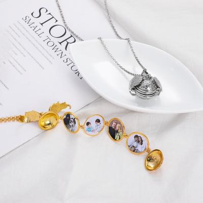 China CLASSIC Wholesale Hot Products Multi Layer Can Open Wing Photo Necklace Jewelry Vintage Personalized Custom Necklace for sale