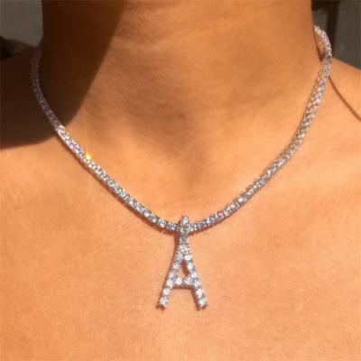 China Wholesale CLASSIC Multi Layer Fashion Zircon Alphabet Jewelry Rhinestone Hiphop 26 Letter Tasty Personalized Necklace For Women for sale