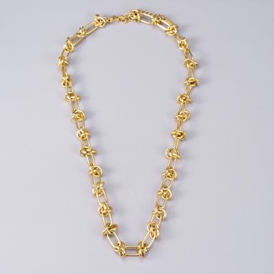 China Hiphop Gold Color Hip Hop Jewelry Punk Accessories Fashion Chain Necklace Vintage Pargold Plated Necklace for sale