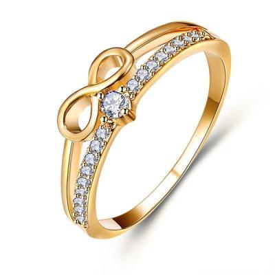 China FASHIONABLE Gold Ring For Girls Diamond 14k Ring Silver Gold Plated Inlay Fashion Style Factory Direct Sales New for sale