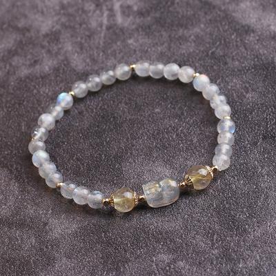 China Natural Gray Moonstone Bracelet FASHIONABLE Design Jewelry Niche Pixiu Crystal Bracelets For Women for sale