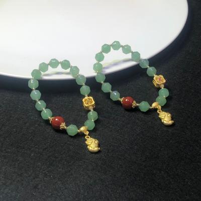 China Wholesale FASHIONABLE Ethnic Natural Collocation Style Pixiu Ancient Bracelet Jade Bracelet Agate Bucket Beads for sale