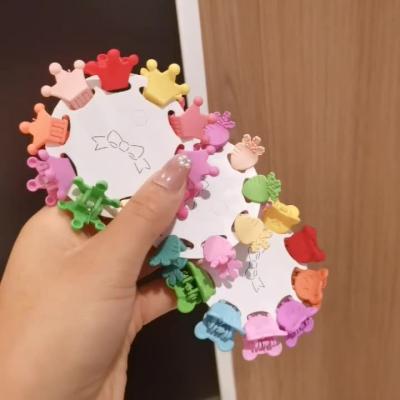 China Color Friendly Material Cute Korean Plastic Flower Candy Claw Clip Hair Styling Kids Hair Accessories Small Claws for sale