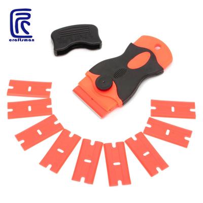 China Easy Operation 10 Plastic Scraper With Steel Blades Knife Tinting Tools Glaze Scraper Car Vinyl Film Stickers Remover Scraper for sale