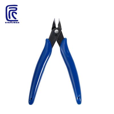 China Mini Diagonal Pliers Hand Tools Easy Operation Electric Cable Cutters Anti-Slip Rubber Side Cut Scissors for Circuit Board Repair for sale