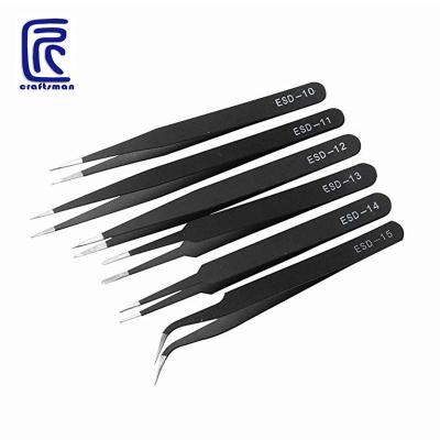 China 6pcs/lot Easy Operation Anti-Static Tool Tweezers Electronic Repair Kit Picking Clip Anti-Static Repair Curved Tweezers DIY Tool for sale