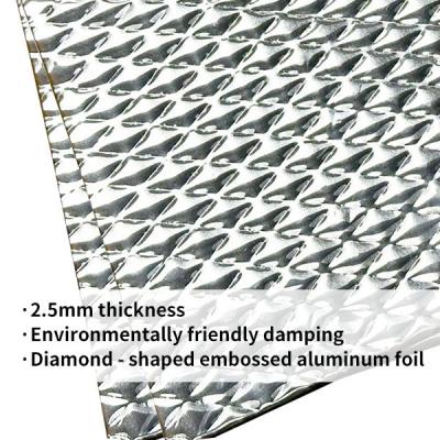 China 2.5mm automobile vibration reduction pad/glossy rhombus aluminum foil / Car Sound Deadening Mat for sale