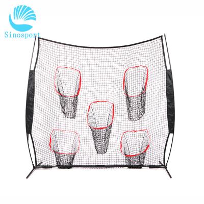 China Eco-Friendly Manufacturer Logo Baseball Screen Nets Sports Throwing Hitting Practice Baseball Throwing Batting Net With Socks With Carry Bag for sale