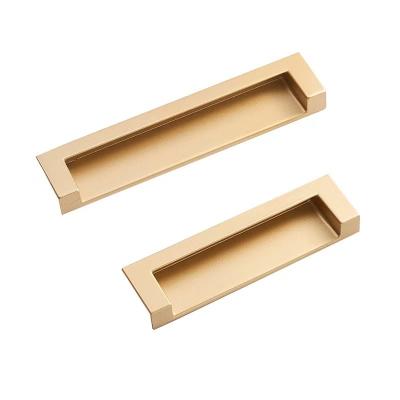 China Modern Hidden Drawer Sliding Door To Handle Clasp Closet Zinc Alloy White Door Hidden Gold Handles for sale