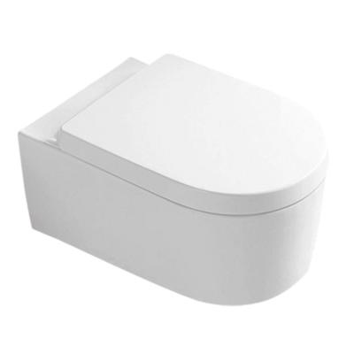 China Hidden Cistern Sanitary Ware Wall Hung Bidet Toilet P-trap 180mm Round White Color Toilet Seat Cover for sale