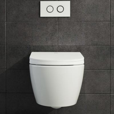 China Concealed Cistern European Standard Ceramic Smart Two Piece Wall Hung Toilet WC With Concealed Water Tank for sale