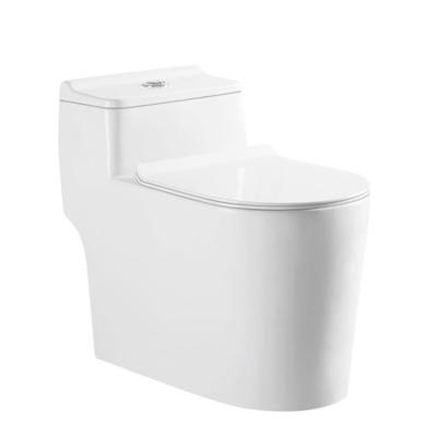 China Western One Piece Sanitary Ware Bathroom Manufacturer China Double-Flow Design WC Ceramic Toilet Seat Cover for sale