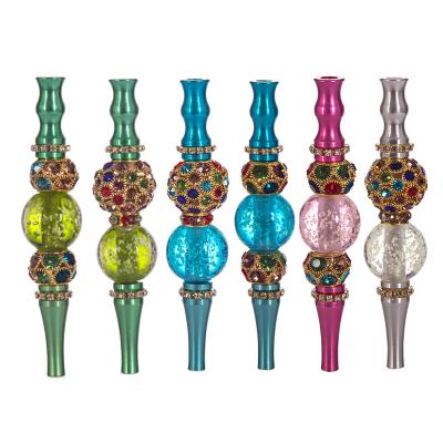 China Hookah Accessories Aluminum Alloy High End Cigarette Holder With Mixed Diamonds Color Pack One Piece 100 Packs for sale