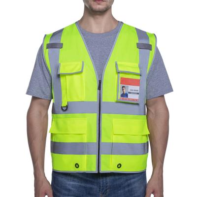 China Reflective Custom Class Two Tone Yellow Safety Vest Logo Worker Wear Safety High Visibility Multiple Scenes Application for sale