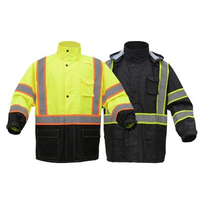 China Water Proof Good Quality Working Raincoat High Visibility Safety Reflective Raincoat With Custom Logo for sale