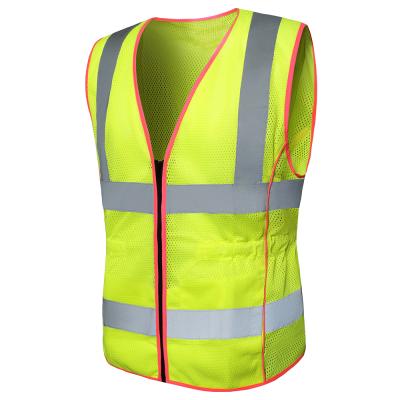 China Multiple Application High Visibility Scenes Reflective Safety Vest With Pockets And Zipper Logo Women Safety Vests Custom Made Wholesale for sale