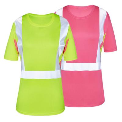 China Custom Logo Pullover High Visibility Safety Enforcement Scenes Women Hi Multiple Vis Reflective Safety T Shirt for sale