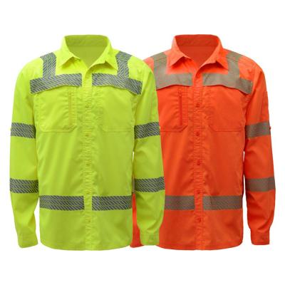 China New Designed Light Weight Multiple Scenes Application Tear Stop Bottom Bottom Moisture Wicking Safety Reflective Shirt for sale