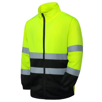 China Application Scenes Custom Logo Sports Full Zip Multiple Men's With Reflective Stripes Hi Vis Workwear Safety Jacket for sale