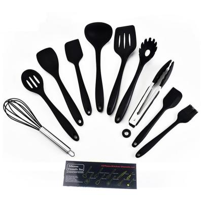 China 10 PCS Food Grade Safety Silicone Kitchen Utensils Non-Stick Silicone Cooking Utensils Set for sale