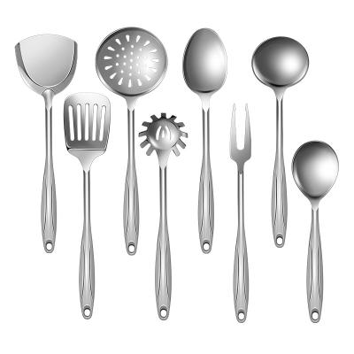 China Stainless Steel Kitchen Utensil Set Turner Skimmer Pasta Fork Soup Spoon Fork Cookware for sale